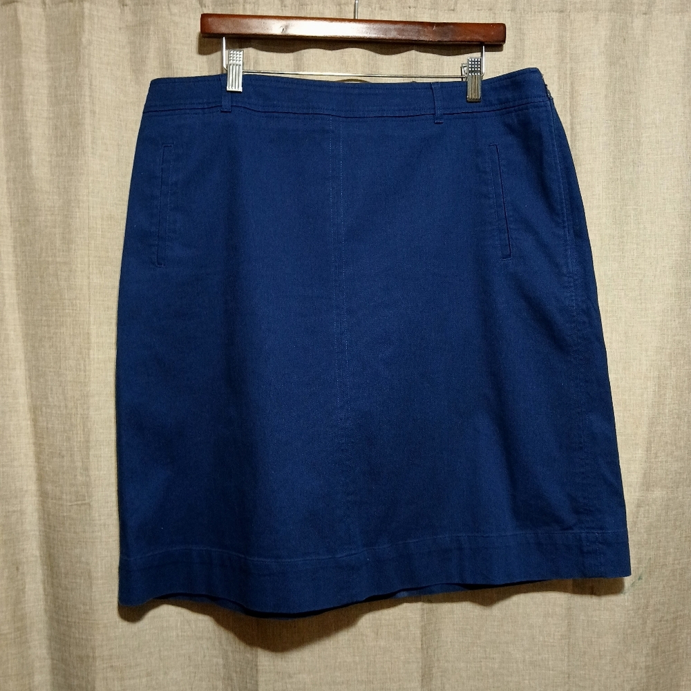 Talbots Blue Pencil Skirt‎ Knee-Length Workwear Size16WP
